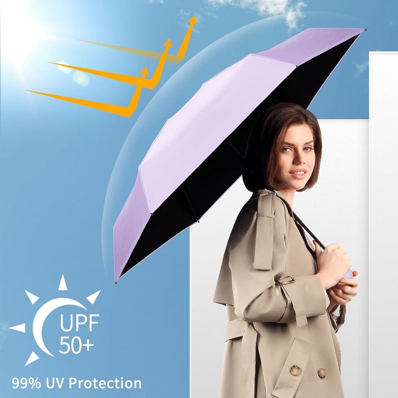 Yoobure Travel Umbrella Portable Compact Umbrellas, Pocket Mini for Purse, Umbrellas for UV Sun & Rain Small for Backpack, Umbrella with Case Folding for Kids Women - Image 4